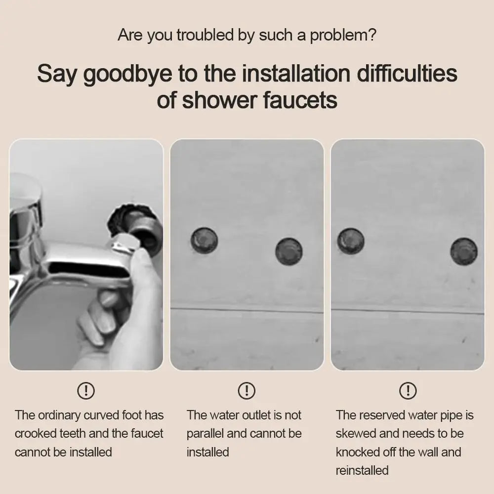 Universal 360° Rotatable Shower Faucet Adjustment Foot – Eccentric Corner Screw